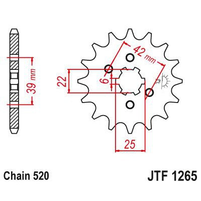 JT Sprockets Front Steel Countershaft Sprocket 13 Tooth 13T 520 Chain
