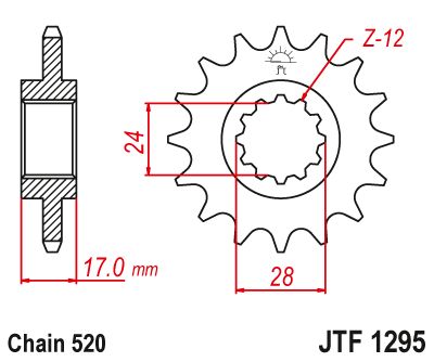 JT Sprockets Front Steel Sprocket 13 Tooth 13T 520 Chain JTF1295.13