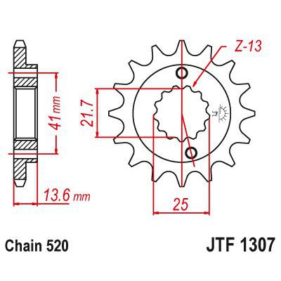 JT Sprockets Front Steel Countershaft Sprocket 14 Tooth 14T 520 Chain