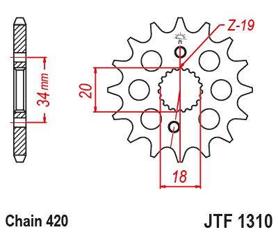 JT Sprockets Front Steel Countershaft Sprocket SC 15 Tooth 15T 420 Chain