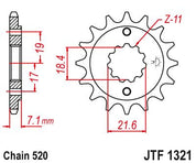 JT Sprockets Front Steel Countershaft Sprocket 13 Tooth 13T 520 Chain For Honda XR250 Baja 1997-2007 JTF1321.13