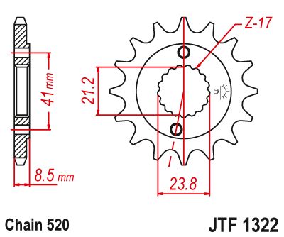 JT Sprockets Front Steel Countershaft Sprocket 14 Tooth 14T 520 Chain