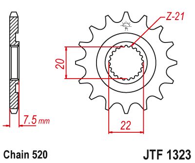 JT Sprockets Front Steel Sprocket 13 Tooth 13T 520 Chain JTF1323.13