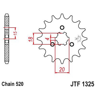 JT Sprockets Front Steel Countershaft Sprocket 12 Tooth 12T 520 Chain