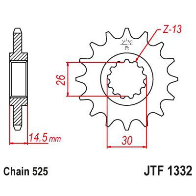 JT Sprockets Front OEM Type Rubber Cushioned Sprocket 16 Tooth 16T 525 Chain
