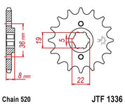 JT Sprockets Front Steel Countershaft Sprocket 14 Tooth 14T 520 Chain