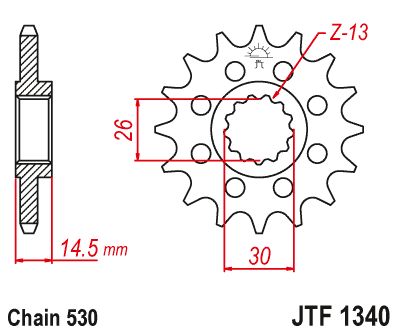 JT Sprockets Front Steel Sprocket 18 Tooth 18T 530 Chain JTF1340.18