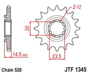 JT Sprockets Front OEM Type Rubber Cushioned Countershaft Sprocket 13 Tooth 13T 520 Chain