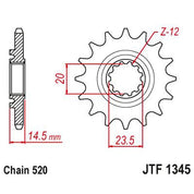 JT Sprockets Front OEM Type Rubber Cushioned Countershaft Sprocket 13 Tooth 13T 520 Chain