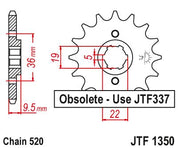 JT Sprockets Front Steel Sprocket 13 Tooth 13T 520 Chain JTF1350.13