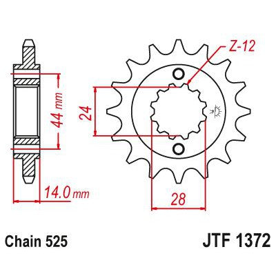 JT Sprockets Front Steel Countershaft Sprocket 17 Tooth 17T 525 Chain