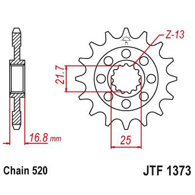 JT Sprockets Front Steel Sprocket 17 Tooth 17T 520 Chain JTF1373.17