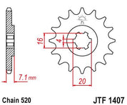 JT Sprockets Front Steel Countershaft Sprocket 10 Tooth 10T 520 Chain