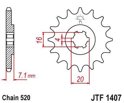 JT Sprockets Front Steel Countershaft Sprocket 10 Tooth 10T 520 Chain