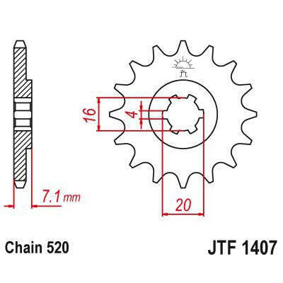 JT Sprockets Front Steel Countershaft Sprocket 10 Tooth 10T 520 Chain