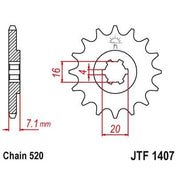 JT Sprockets Front Steel Countershaft Sprocket 10 Tooth 10T 520 Chain For Suzuki Quadsport 80 LT80 2x4 1989-2006 JTF1407.10