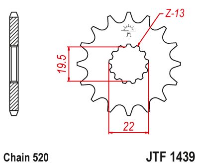 JT Sprockets Front Steel Countershaft Sprocket 12 Tooth 12T 520 Chain