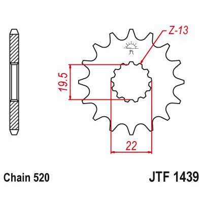 JT Sprockets Front Steel Countershaft Sprocket 11 Tooth 11T 520 Chain