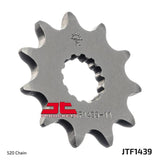 Piñón de contraeje delantero de acero JT Sprockets, 11 dientes, cadena 520 para Suzuki Quadrunner 160 LT160E 2x4 (1989-1992, JTF1439.11)