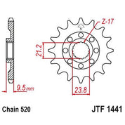 JT Sprockets Front Steel Countershaft Sprocket 15 Tooth 15T 520 Chain
