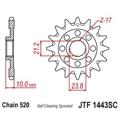 JT Sprockets Front Steel Countershaft Sprocket SC 13 Tooth 13T 520 Chain