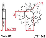 JT Sprockets Front Steel Countershaft Sprocket 17 Tooth 17T 520 Chain