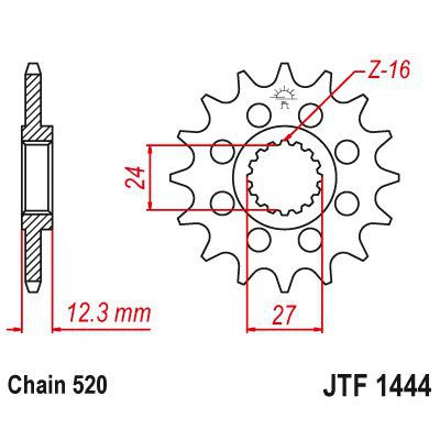 JT Sprockets Front Steel Countershaft Sprocket 17 Tooth 17T 520 Chain