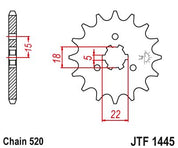 JT Sprockets Front Steel Sprocket 13 Tooth 13T 520 Chain JTF1445.13