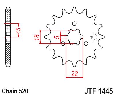 JT Sprockets Front Steel Sprocket 13 Tooth 13T 520 Chain JTF1445.13