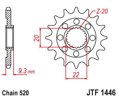 JT Sprockets Front Steel Countershaft Sprocket SC 13 Tooth 13T 520 Chain