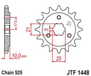 JT Sprockets Front Steel Countershaft Sprocket 15 Tooth 15T 525 Chain For Suzuki DR650SE M1,M2,M3,M4 2021-2024 JTF1448.15