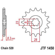 JT Sprockets Front Steel Countershaft Sprocket 14 Tooth 14T 520 Chain