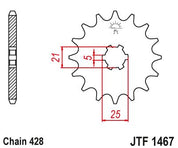 JT Sprockets Front Steel Sprocket 13 Tooth 13T 428 Chain JTF1467.13