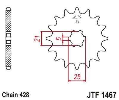 JT Sprockets Front Steel Sprocket 13 Tooth 13T 428 Chain JTF1467.13