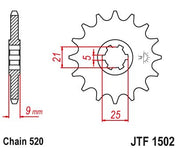 JT Sprockets Front Steel Sprocket 13 Tooth 13T 520 Chain JTF1502.13