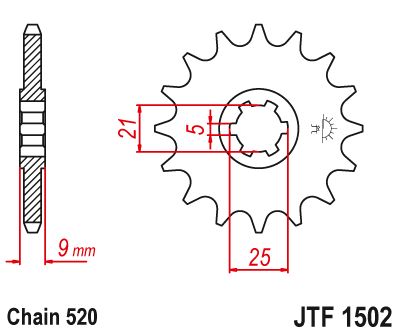 JT Sprockets Front Steel Sprocket 13 Tooth 13T 520 Chain JTF1502.13