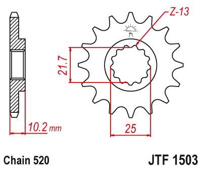 JT Sprockets Front Steel Countershaft Sprocket 12 Tooth 12T 520 Chain