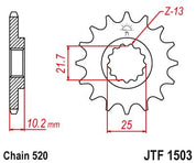 JT Sprockets Front Steel Countershaft Sprocket 12 Tooth 12T 520 Chain For Kawasaki Lakota 300 KEF300A A1-A6,B1-B3 1995-2003 JTF1503.12