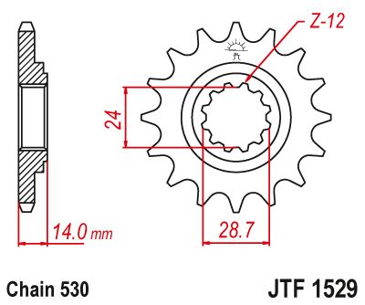 JT Sprockets Front Steel Countershaft Sprocket 17 Tooth 17T 530 Chain