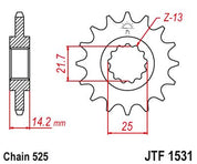 JT Sprockets Front Steel Sprocket 15 Tooth 15T 525 Chain JTF1531.15