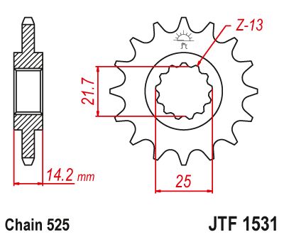 JT Sprockets Front Steel Sprocket 15 Tooth 15T 525 Chain JTF1531.15