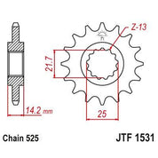JT Sprockets Front Steel Sprocket 15 Tooth 15T 525 Chain For Kawasaki Zephyr 750 ZR750C C5,D1,D2 1995-1999 JTF1531.15
