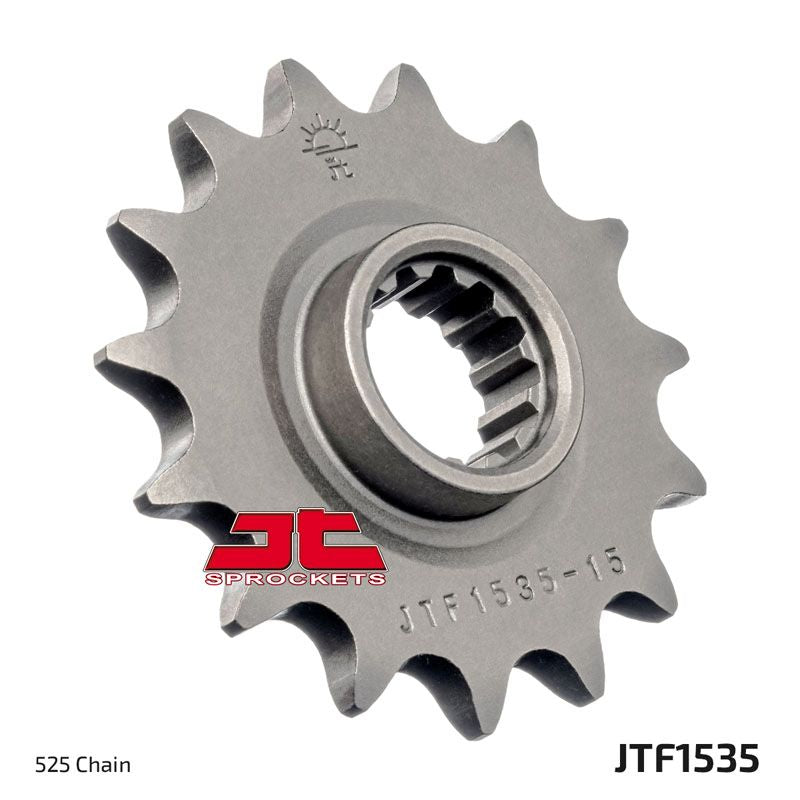 JT Sprockets Front Steel Countershaft Sprocket 15 Tooth 15T 525 Chain For Kawasaki Ninja ZX6R ZX636 A1P 2002 JTF1535.15