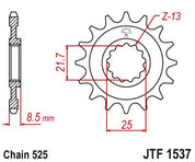 JT Sprockets Front Steel Countershaft Sprocket 17 Tooth 17T 525 Chain For Kawasaki Ninja ZX10R ZX1000 ABS KRT 2023-24 JTF1537.17