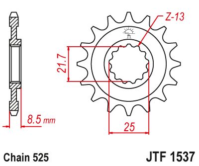 JT Sprockets Front Steel Countershaft Sprocket 17 Tooth 17T 525 Chain For Kawasaki Ninja ZX10R ZX1000 ABS KRT 2023-24 JTF1537.17