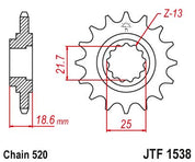 JT Sprockets Front Steel Sprocket 14 Tooth 14T 520 Chain JTF1538.14