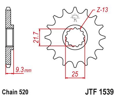 JT Sprockets Front Steel Countershaft Sprocket 14 Tooth 14T 520 Chain For Kawasaki Ninja 400 EX400 HLF 2020 JTF1539.14