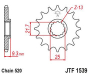 JT Sprockets Front Steel Countershaft Sprocket 14 Tooth 14T 520 Chain For Kawasaki Ninja ZX4R ZX400 ABS SRFAN,SRFNN 2024 JTF1539.14