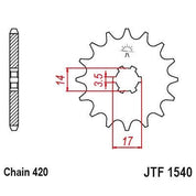 JT Sprockets Front Steel Sprocket 14 Tooth 14T 420 Chain For Kawasaki 115 Kaze-R 2013-2015 JTF1540.14