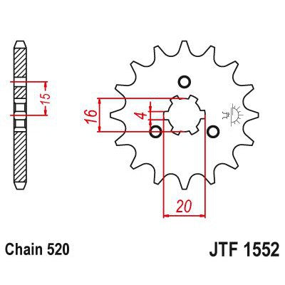JT Sprockets Front Steel Sprocket 10 Tooth 10T 520 Chain JTF1552.10